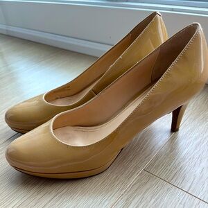 Nude/Beige Cole Haan Patent Leather Pumps